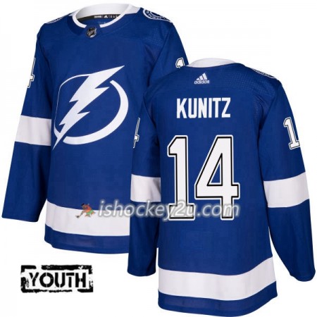Børn NHL Tampa Bay Lightning Trøje Chris Kunitz 14 Adidas 2017-2018 Blå Authentic